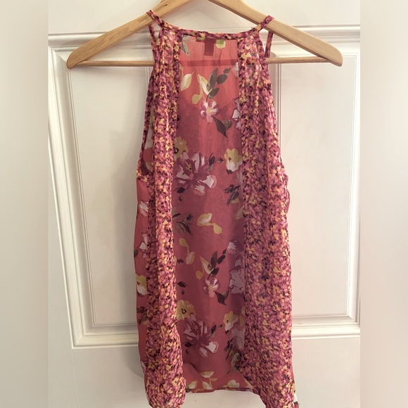 🦋 2 / $27. 🦋 Jacob Size Small Floral Orange & multicolour sleeveless blouse. - Picture 4 of 5